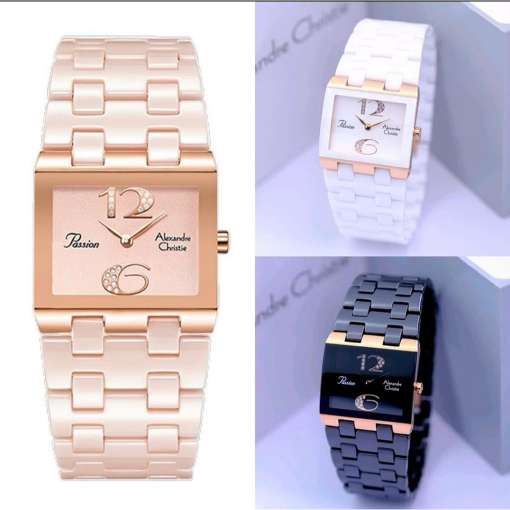 JAM TANGAN WANITA ALEXANDRE CHRISTIE AC 2881 AC2881 ROSEGOLD CERAMIC...
