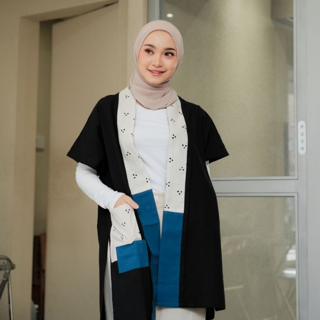 HARUKA OUTER | OUTER WANITA | WANITA KEKINIAN | OUTER WANITA MODERN | OUTER KOMBINASI BATIK | BAJU R