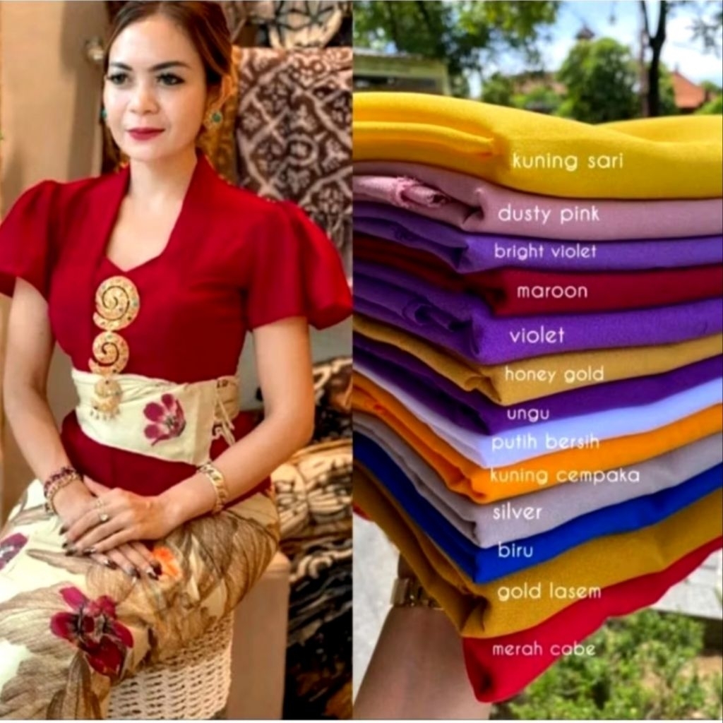Kain kebaya moscrep//kain bahan baju kebaya