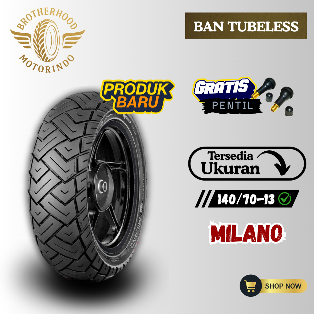 BAN ZENEOS MILANO RING 13 TUBELESS (140/70-13 / 140 70 13)  BAN MOTOR RING 13 / BAN RING 13 / TUBBLE