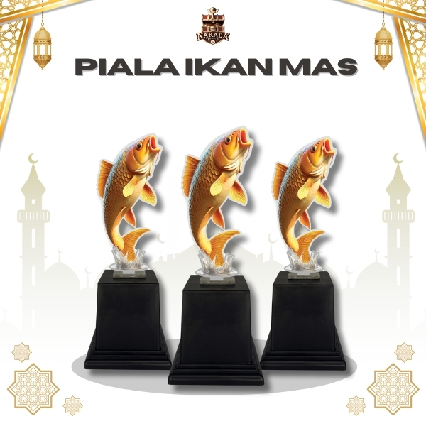 Piala Akrilik Penghargaan & Kejuaraan Memancing Motif Ikan Mas| Hadiah | Liga | Kontes | Turnamen