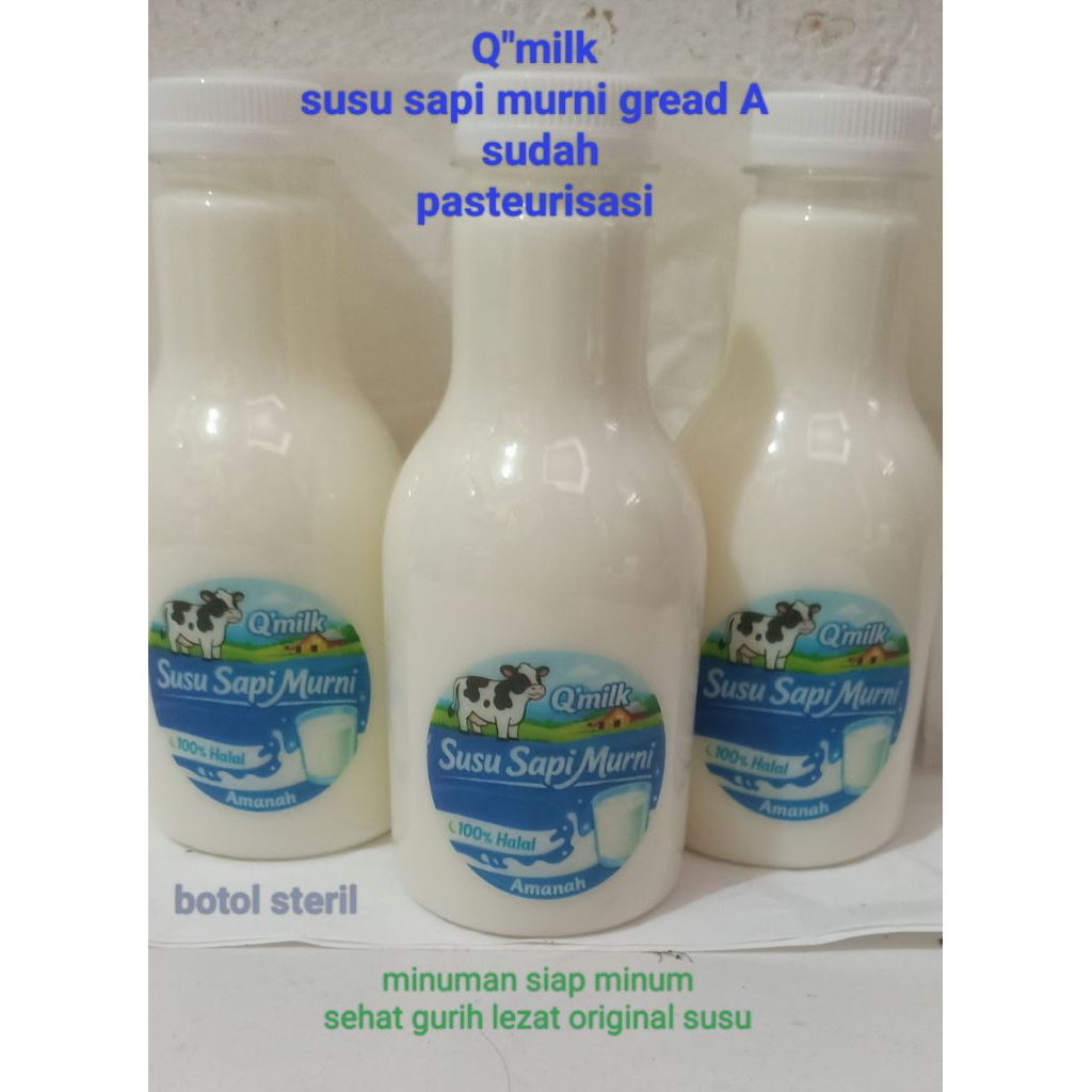 susu sapi murni gread A kemasan botol steril