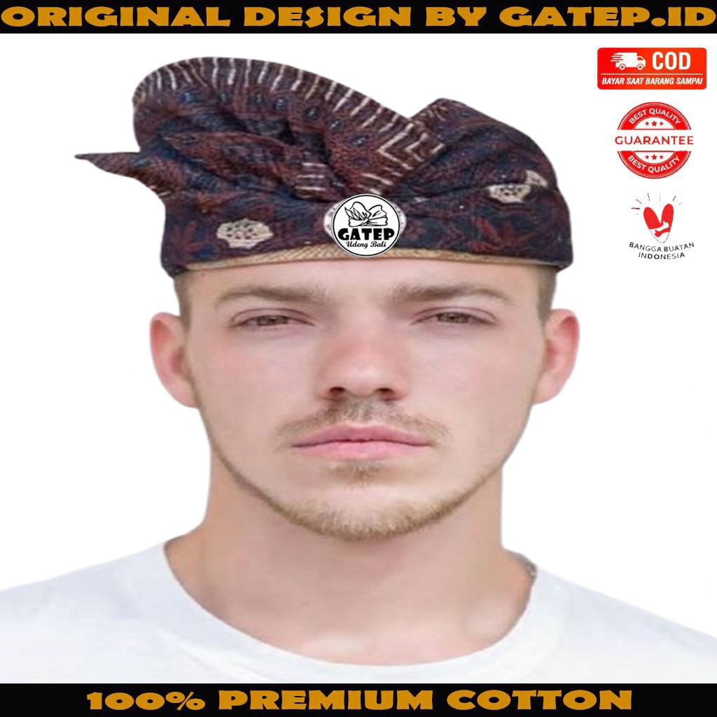 Udeng Batik Bali Trumtum Setengah Jadi / Ikat Kepala Bali / Topi Bali / Blangkon Bali