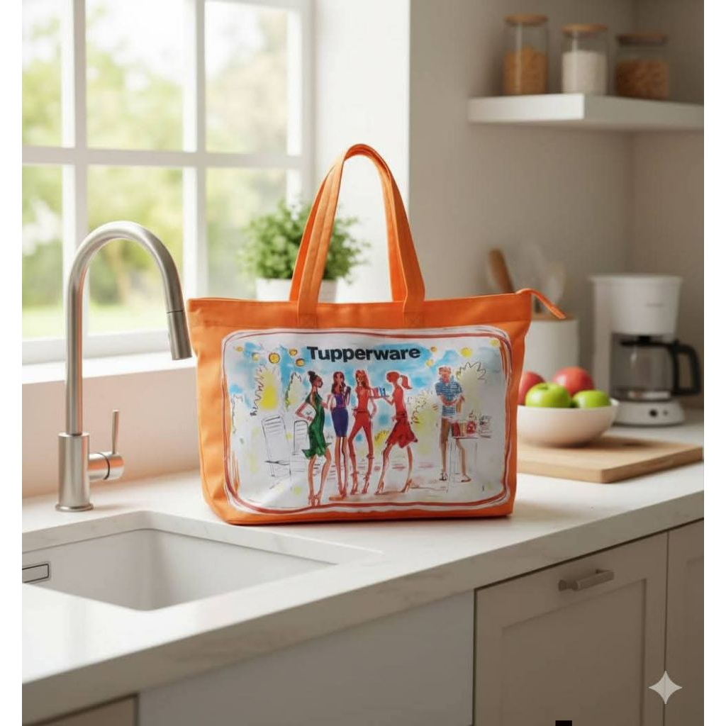 TUPPERWARE TAS TRAVEL ORANGE MISS BELLE