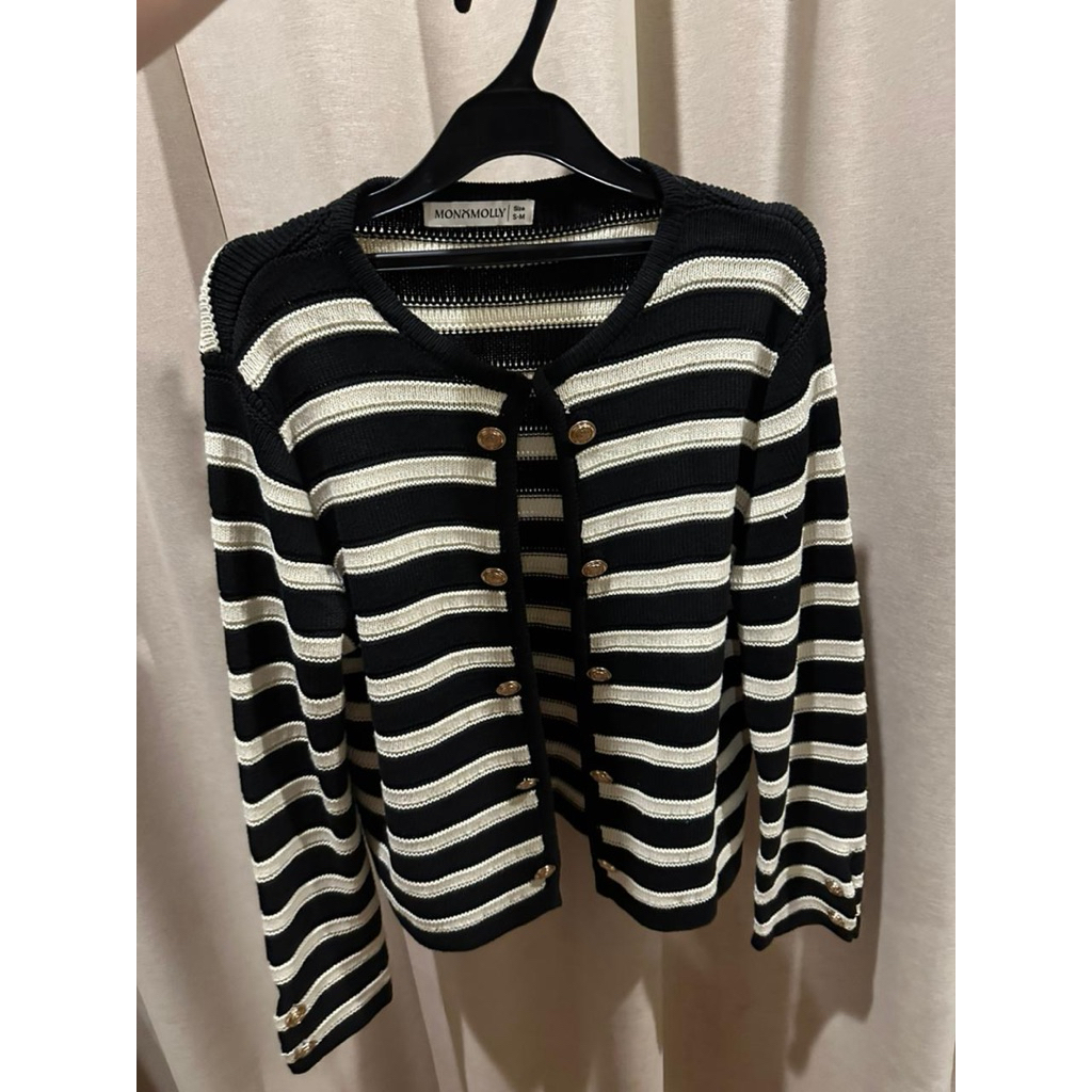 monomolly sophia stripe cardigan