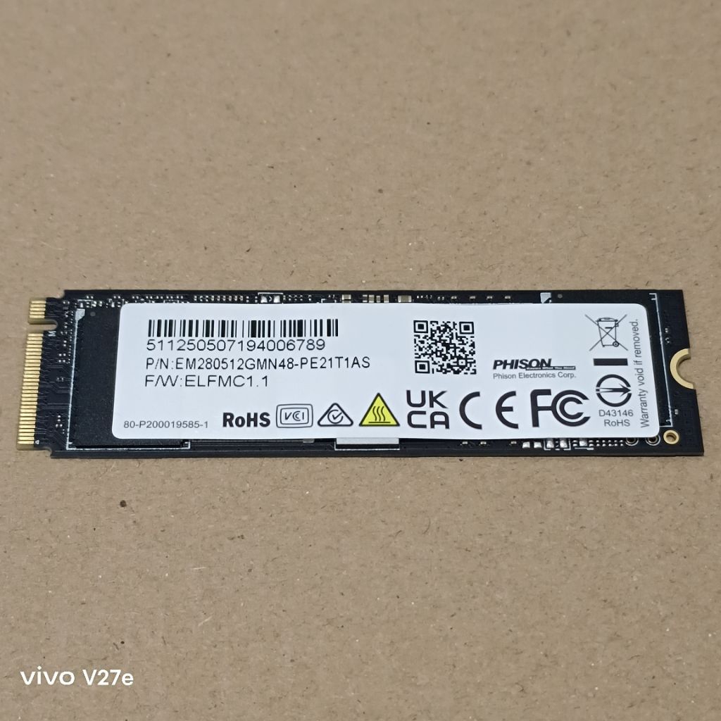 SSD M2 NVME 512GB GEN 4 PHISON 100%