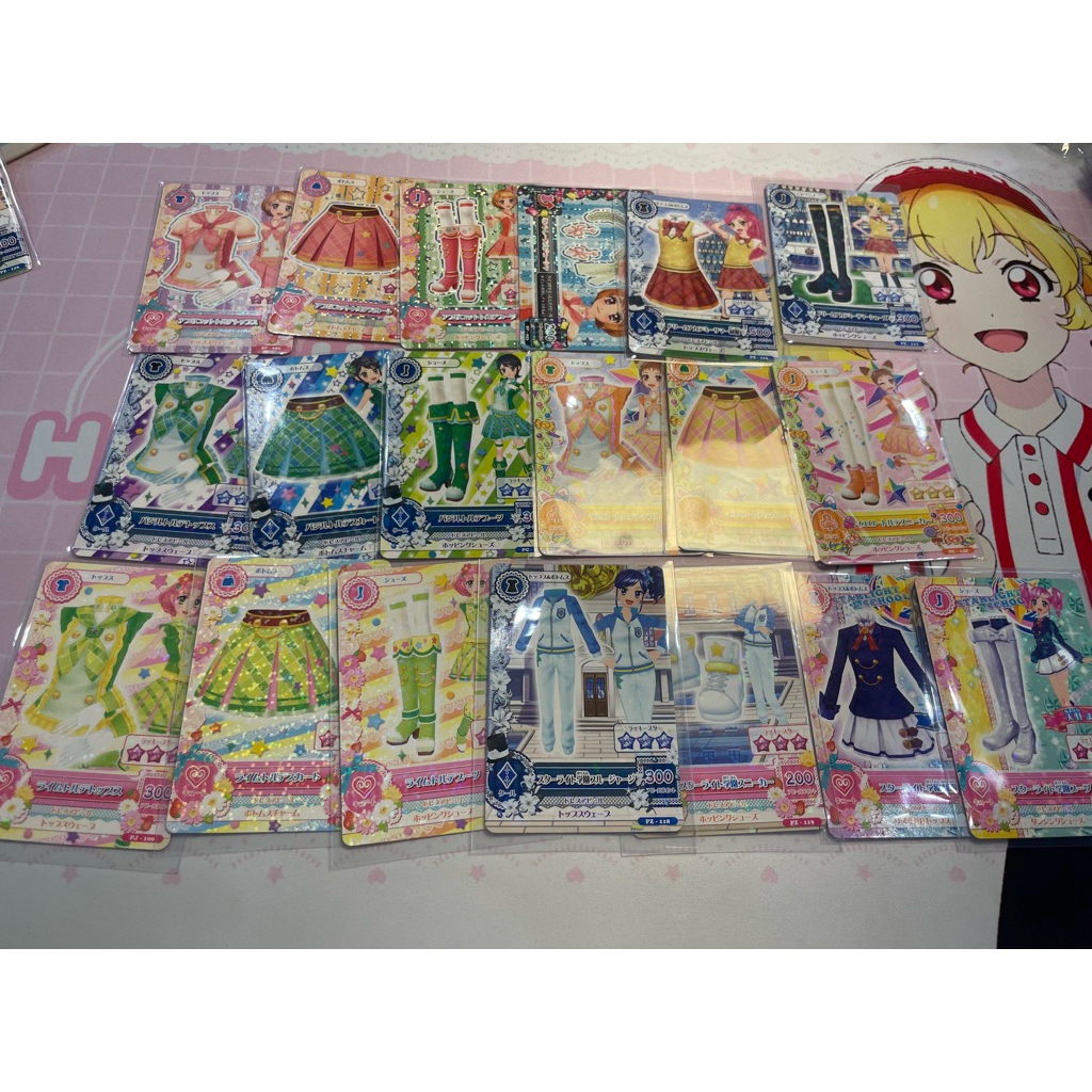Aikatsu Kartu Card Torte School dress Uniform Akari Apricort Torte Sakura Lime Torte Shion Basil Tor
