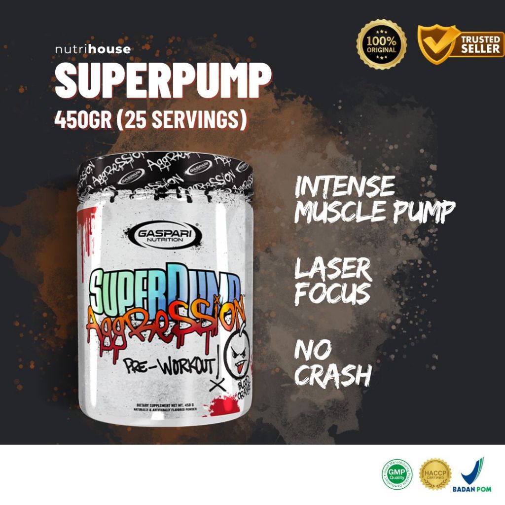 Gaspari Superpump Aggression 25 servings Pre Workout PWO Super Pump Gaspari