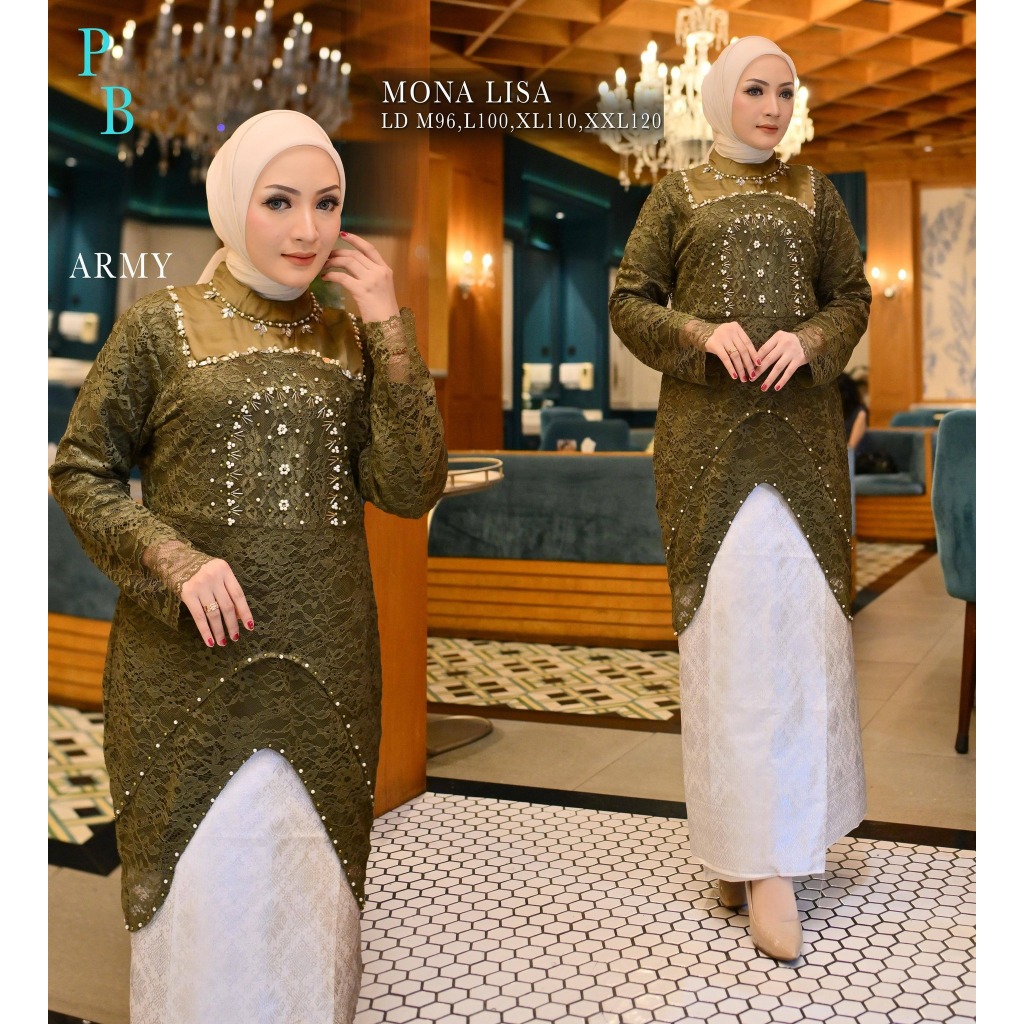 Setelan Kebaya Modern Monalisa Mix Rok Songket