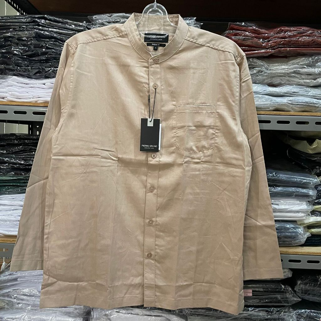 KEMEJA KOKO PRIA LENGAN PANJANG BAJU KOKO PRIA PANJANG KEMKO KERAH SHANGHAI PREMIUM PIERRE GRUNO