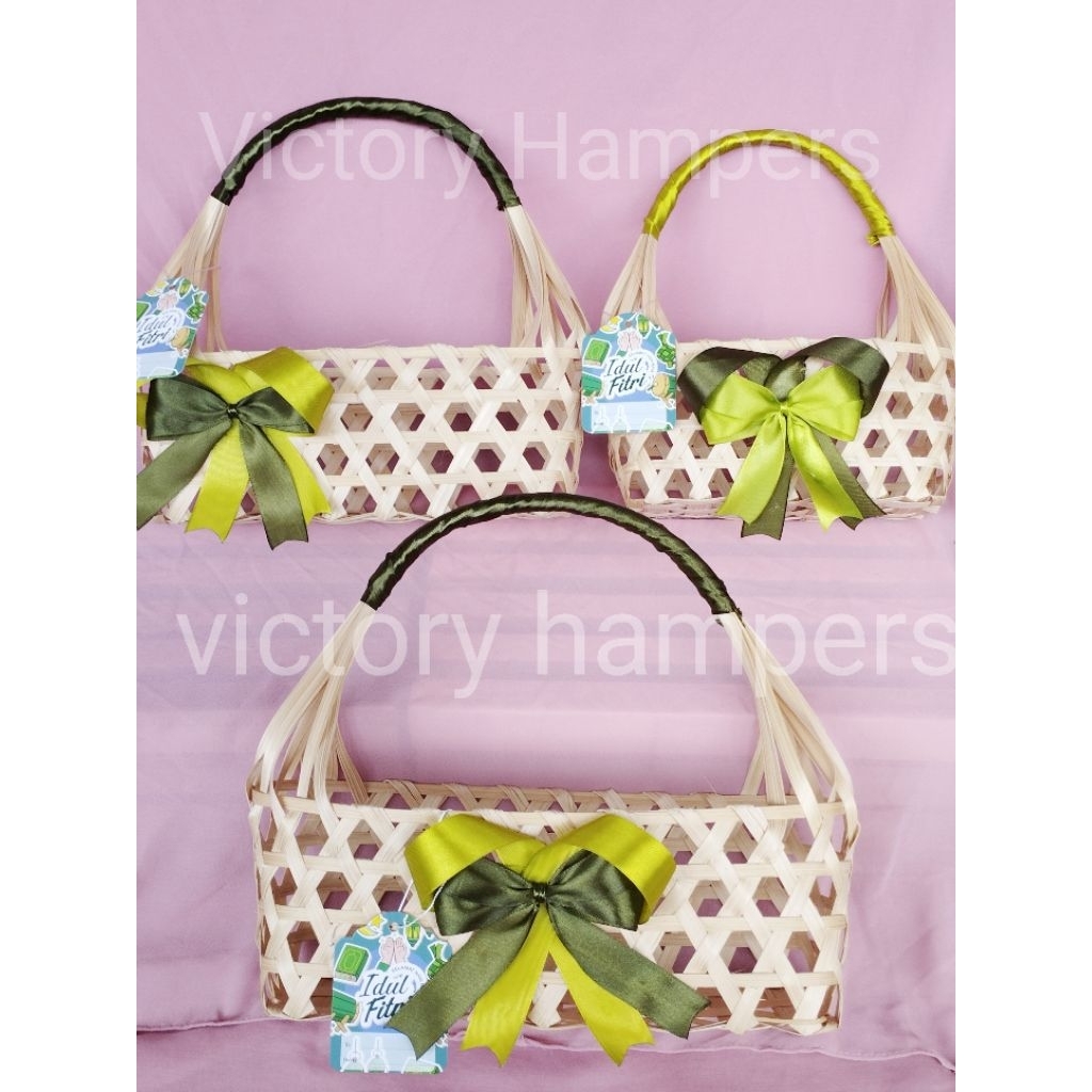 KERANJANG PARCEL KUE UNTUK 2 DAN 3 TOPLES SUDAH TERMASUK UCAPAN IDUL FITRI