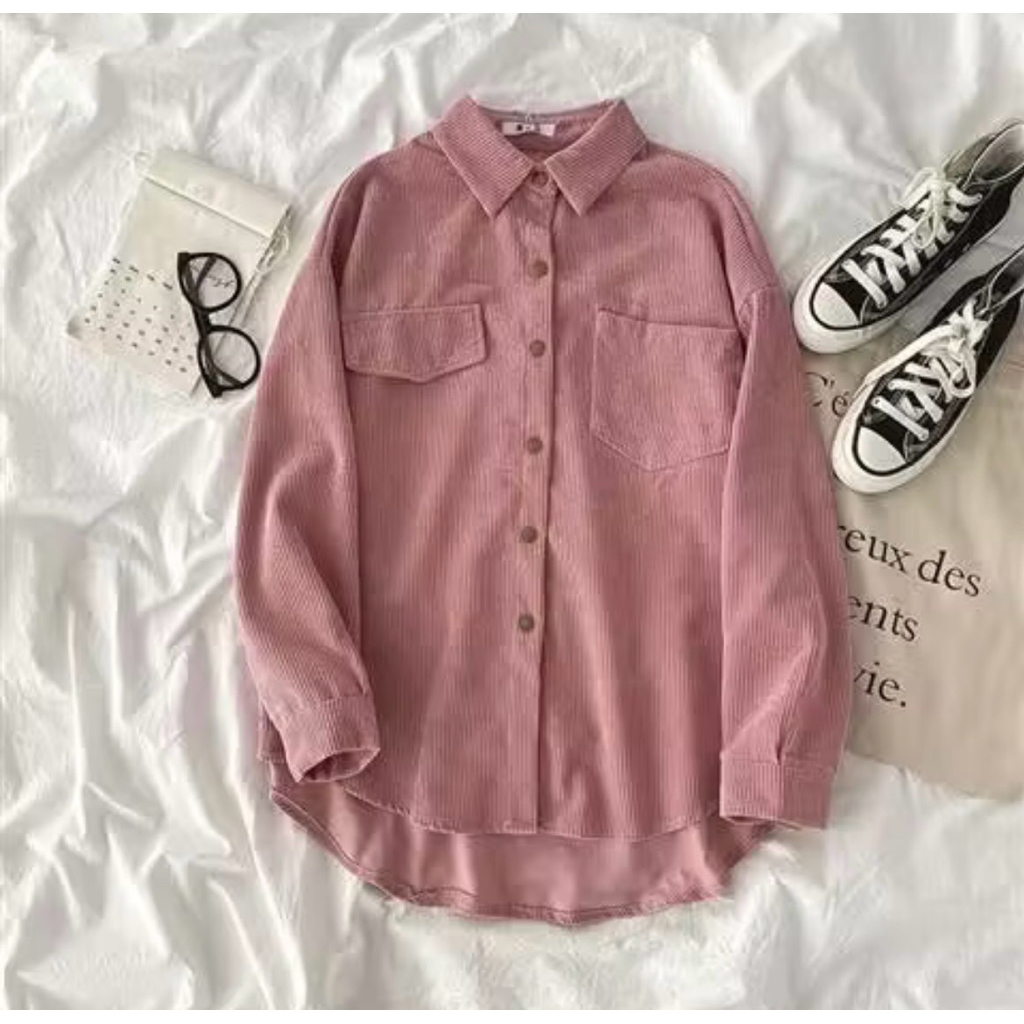 Kemeja Wanita Corduroy Lengan Panjang (SECOND)