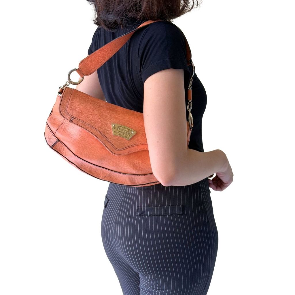 Elcanto Leather Shoulder Bag in Orange