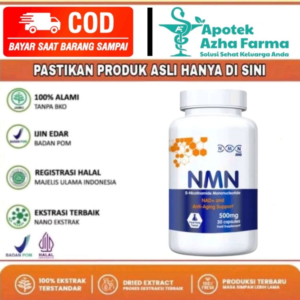 Nmn Bio Nicotinamide Isi 30 Kapsul Asli Suplemen Obat Anti Aging