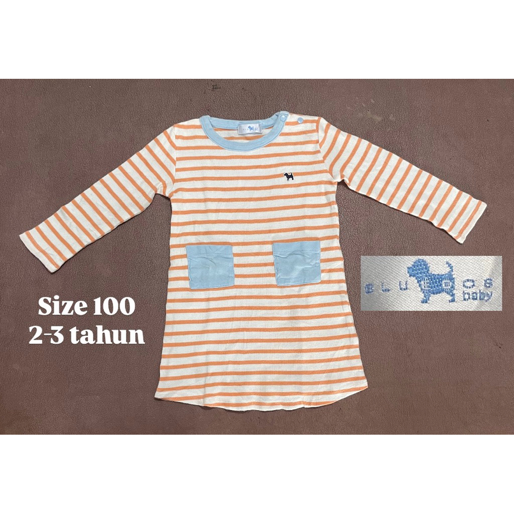 Dress BLUEDOG BABY Bahan Knit Anak Perempuan Usia 2-3 Tahun / OOTD Kekinian Anak Cewek 2 Tahun / Dre