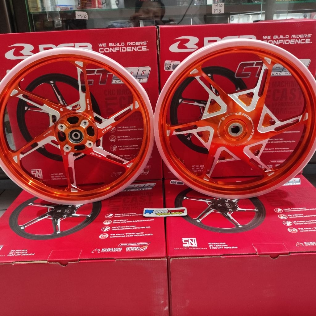 VELG RCB CT600 VELG CNC OREN BUAT BUAT YAMAHA MIO / MIO SOUL / MIO SPORTY / MIO SMALL FINO KARBU