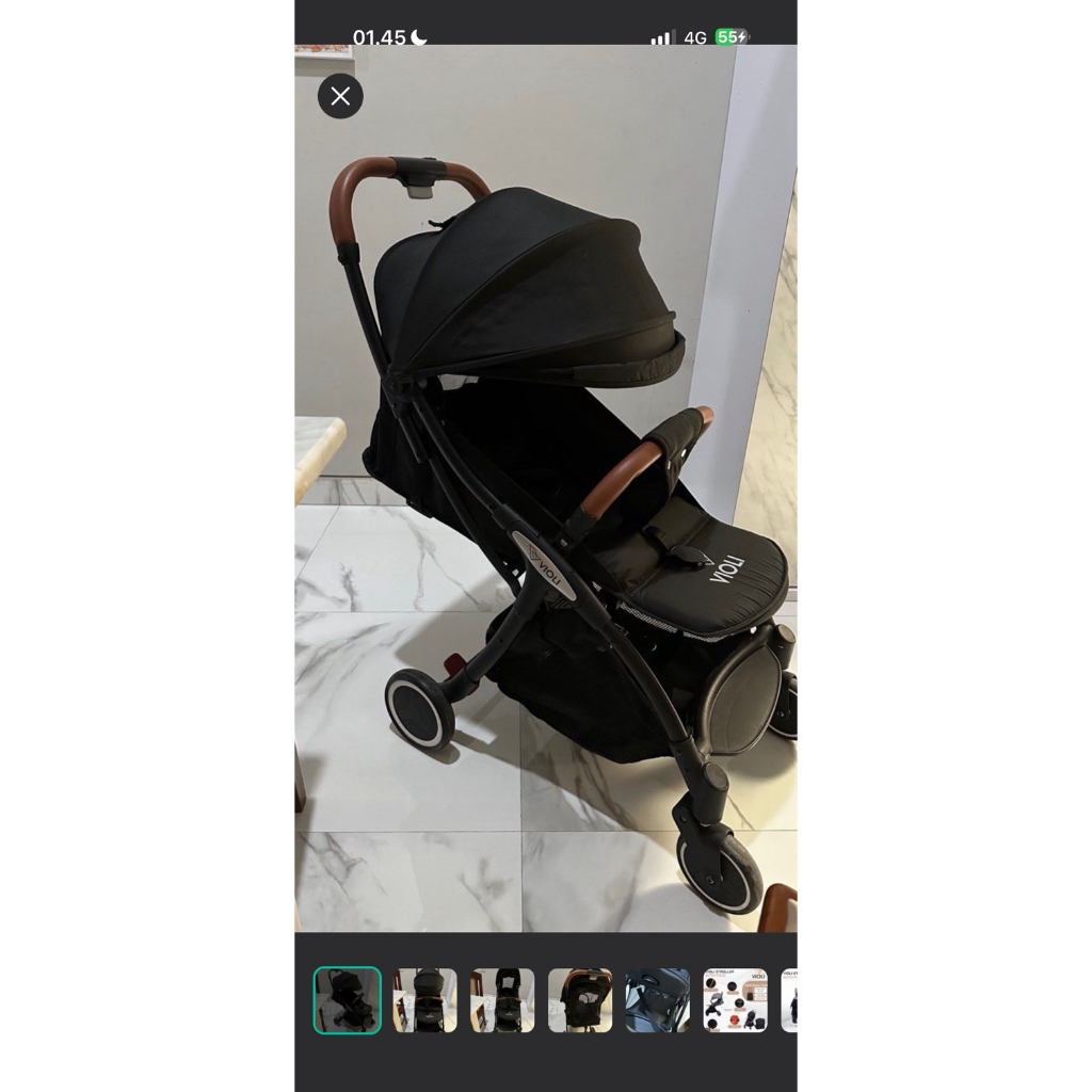 preloved stroller violi , minus sobek kecil di bagian keranjang bawah