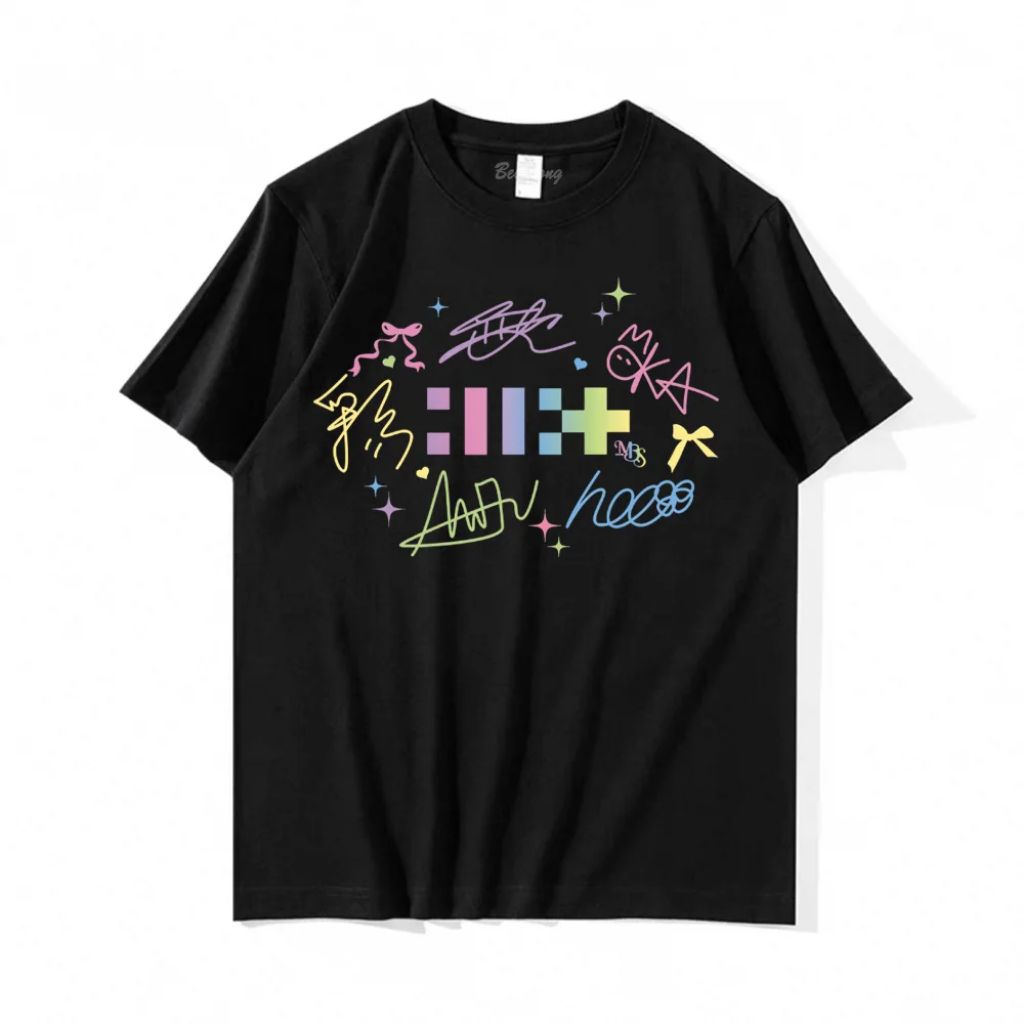 Kaos ILLIT Kpop Wanita Terbaru Oversize Premium Korean Style Baju Illit Member Signed Baju Kpop Terb
