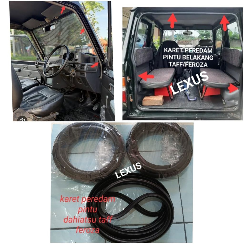 KARET BALON PEREDAM PINTU MOBIL DAHIATSU TAFF/FEROZA SET 3 PINTU