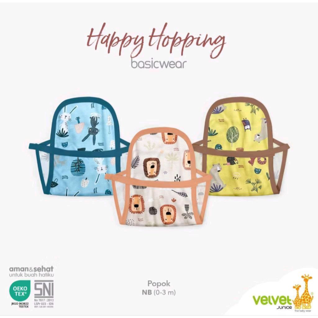 Velvet 3 Pcs Popok Tali Velvet Junior Motif Terbaru  / Perlengkapan Bayi Baru Lahir Newborn Motif Ba