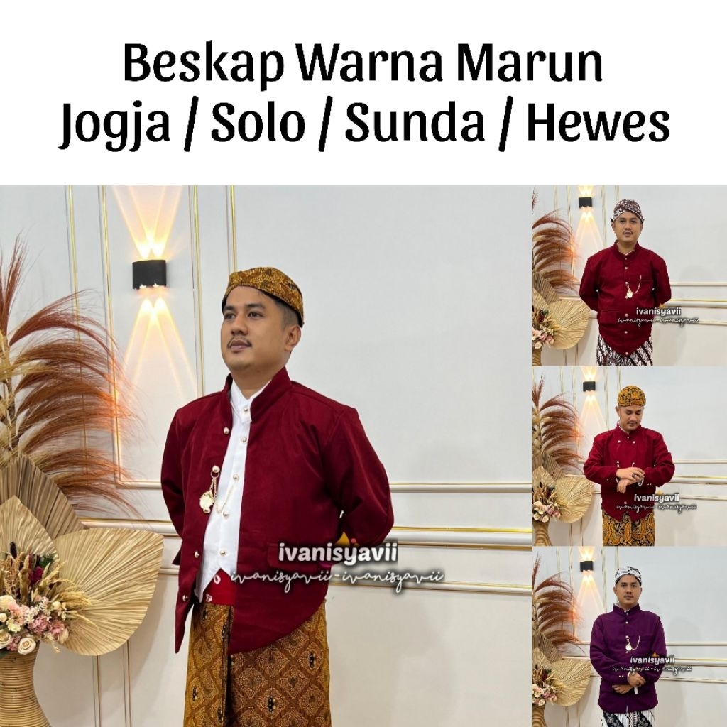 • ivanisyavii • Beskap Warna Marun Maroon / Warna Lain - Jogja / Solo / Sunda / Hewes | ~bskp