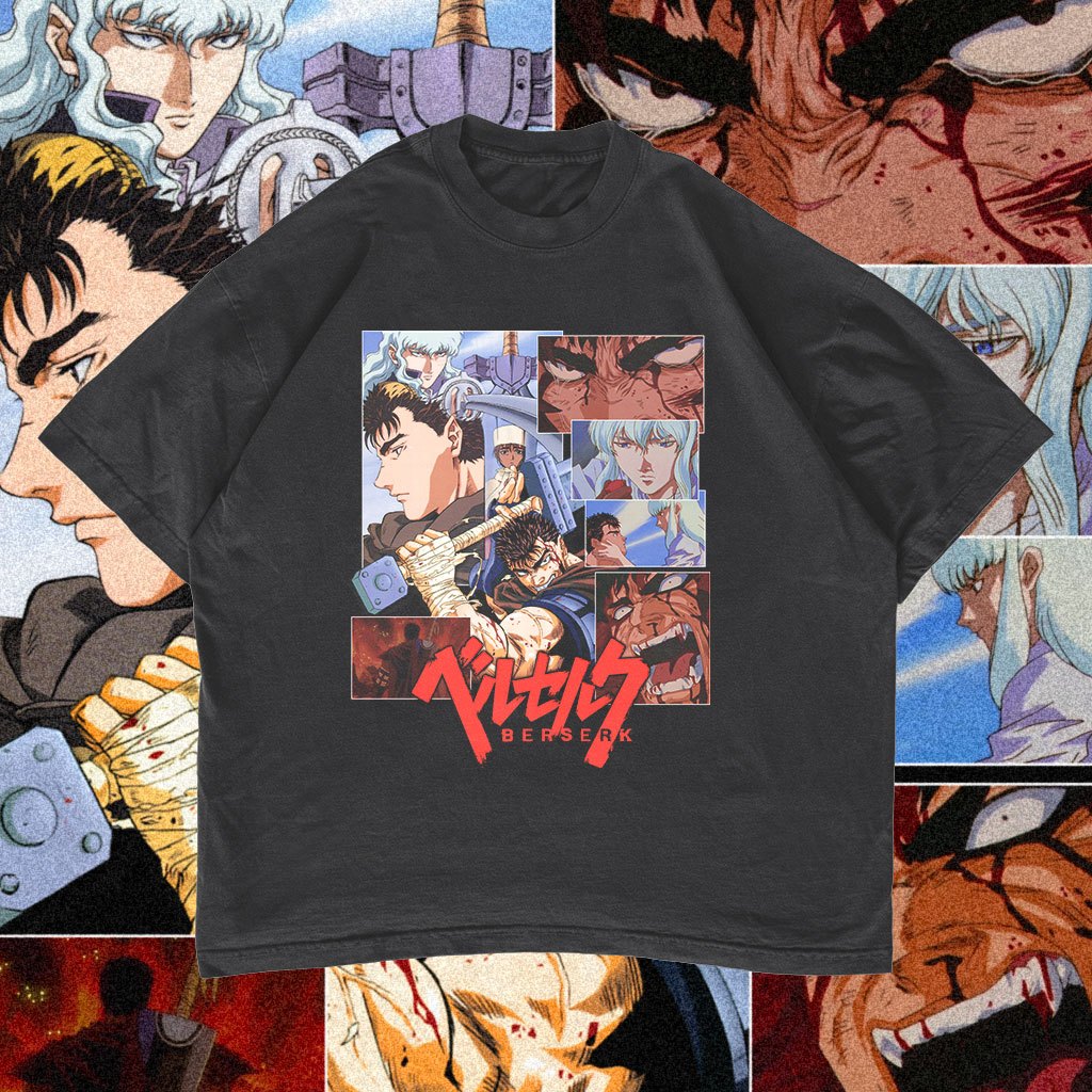 Berserk Guts and Griffith Oversized Tshirt Vintage Bootleg #04