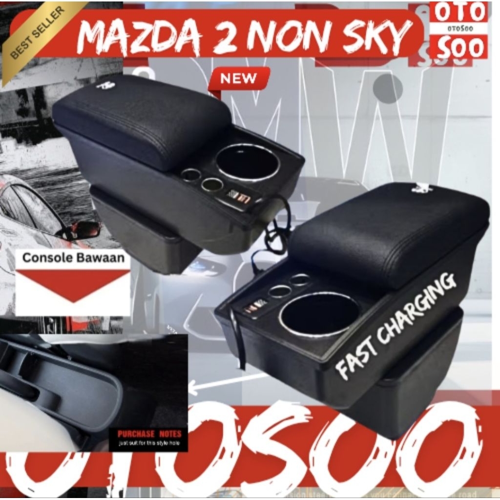OTOSOO ARMREST MAZDA 2 -ARMREST MAZDA 2 NON SKYACTIVE- CONSOLE BOX MAZDA 2