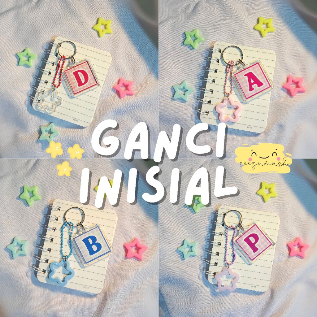 [seegumush] PART 2 huruf O-Z Gantungan Kunci Inisial Huruf/Keychain