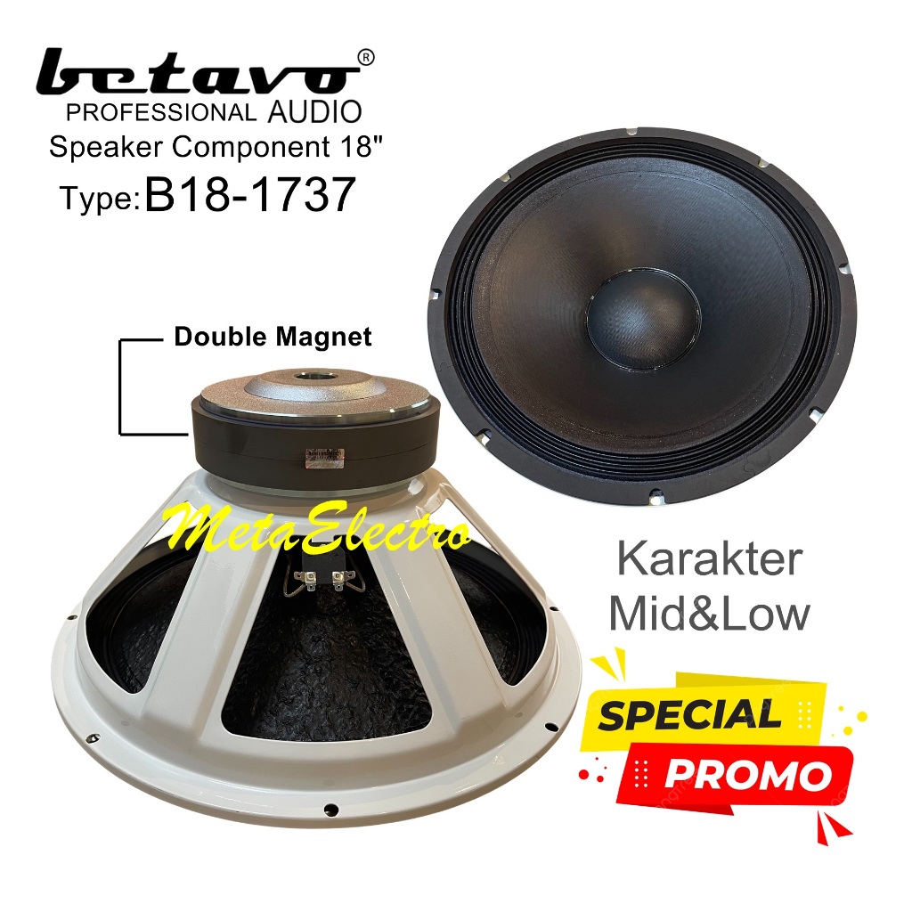Speaker Komponen Betavo 18 Inch B18-1737 Original VC 3"