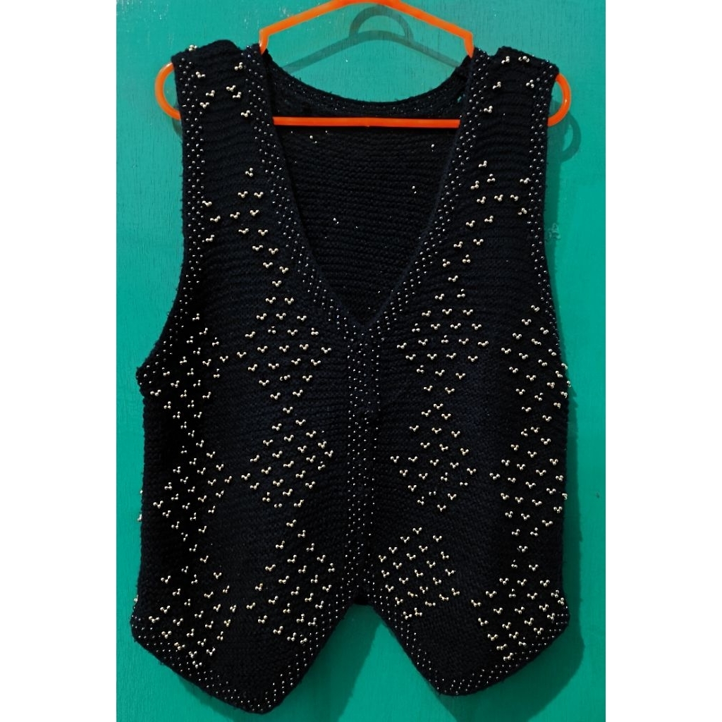 Rompi rajut wanita kekinian / vest knit korea