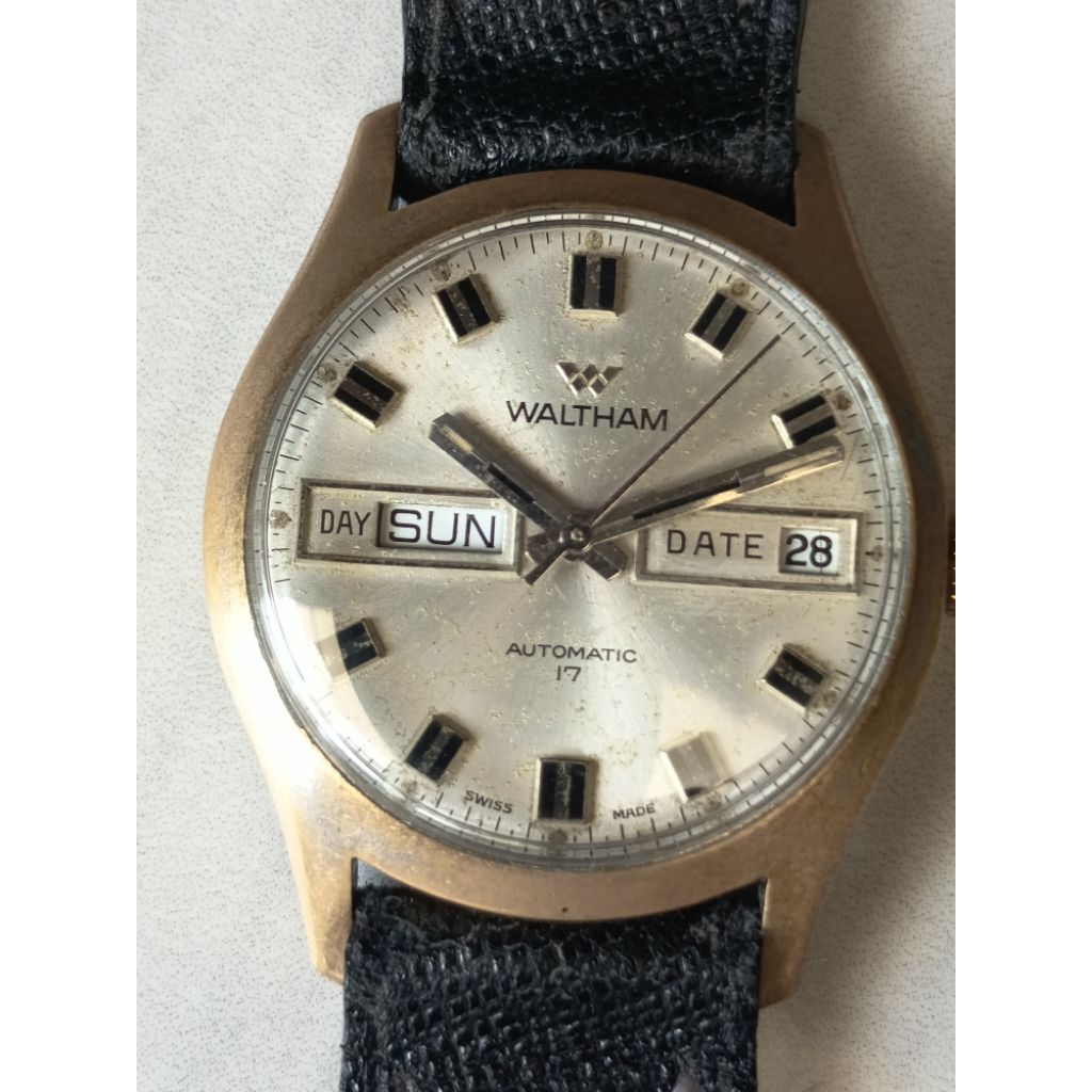 Jam Vintage th 1972 WALTHAM Swiss Made Automatic 17 jewels power dan akurasi bagus normal