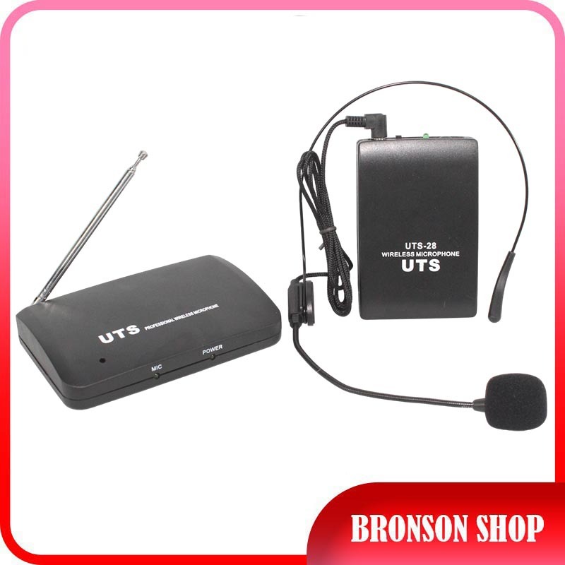 Microphone UTS UTS-28 bando headset + mic jepit CLIP-ON Wireless MNTAP