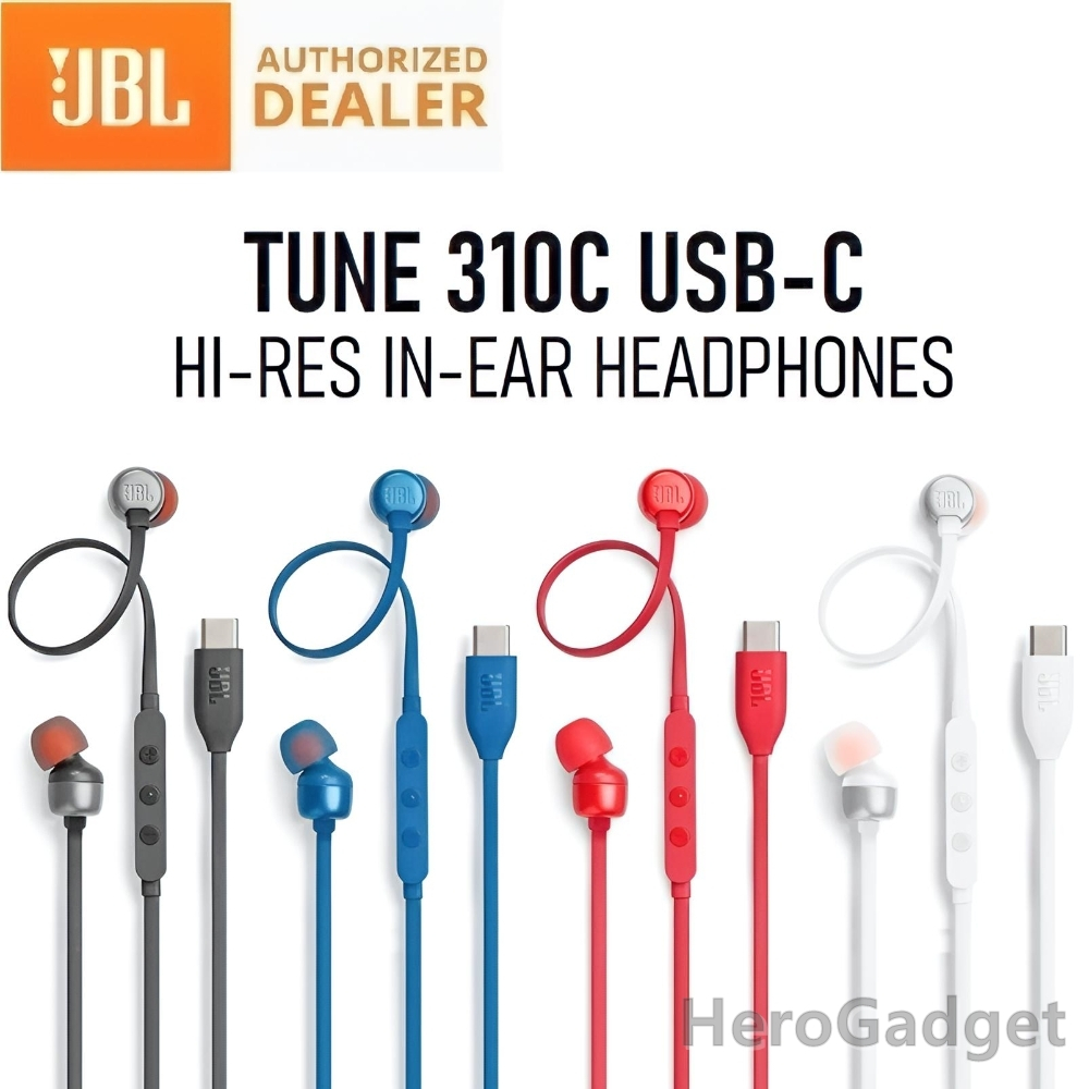 JBL Tune 310C Headset Earphone Kabel USB Type C Super Bass Stereo Hi-Res Audio