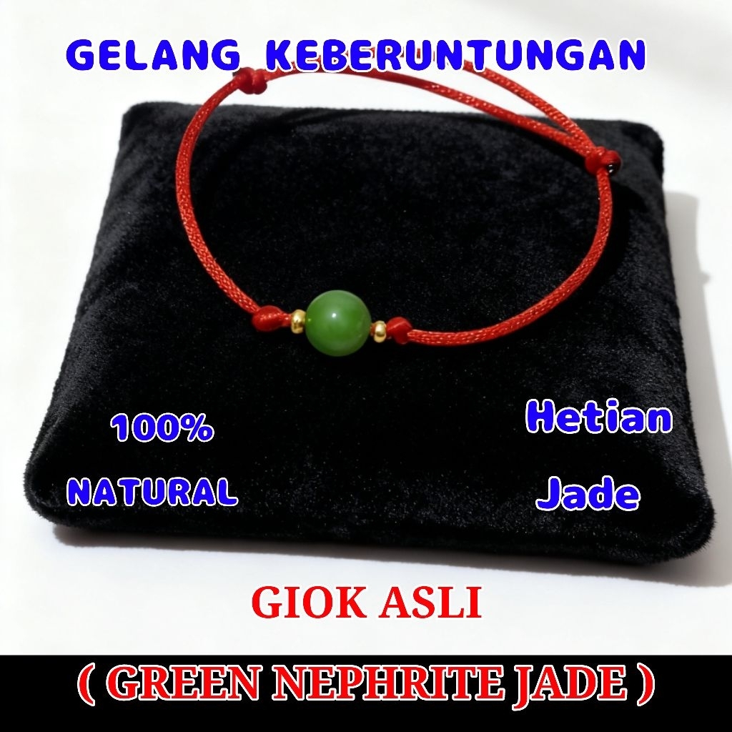 Gelang giok Hetian Hijau keberuntungan
