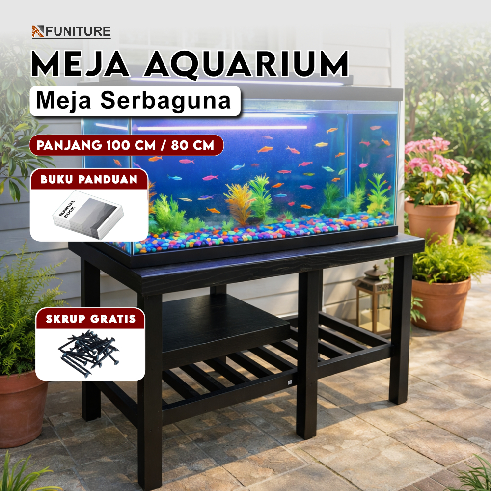 Meja Aquarium  Panjang 80 cm / 100 cm /   Meja Serbaguna / Meja Minimalis