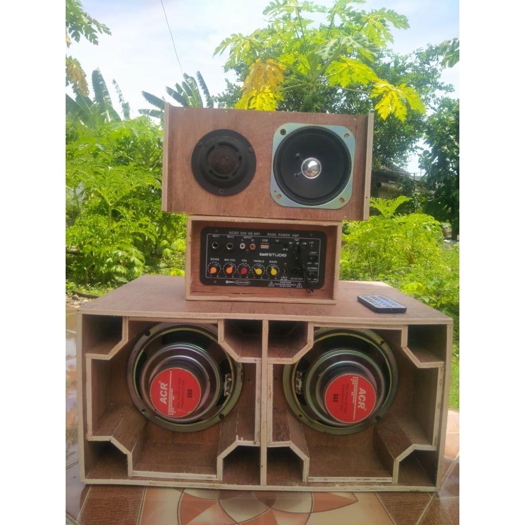 Paket Sound Miniatur Box Planar Double 6inch & Line Array 4inch Plus Speaker Lengkap Amplifier Siap 
