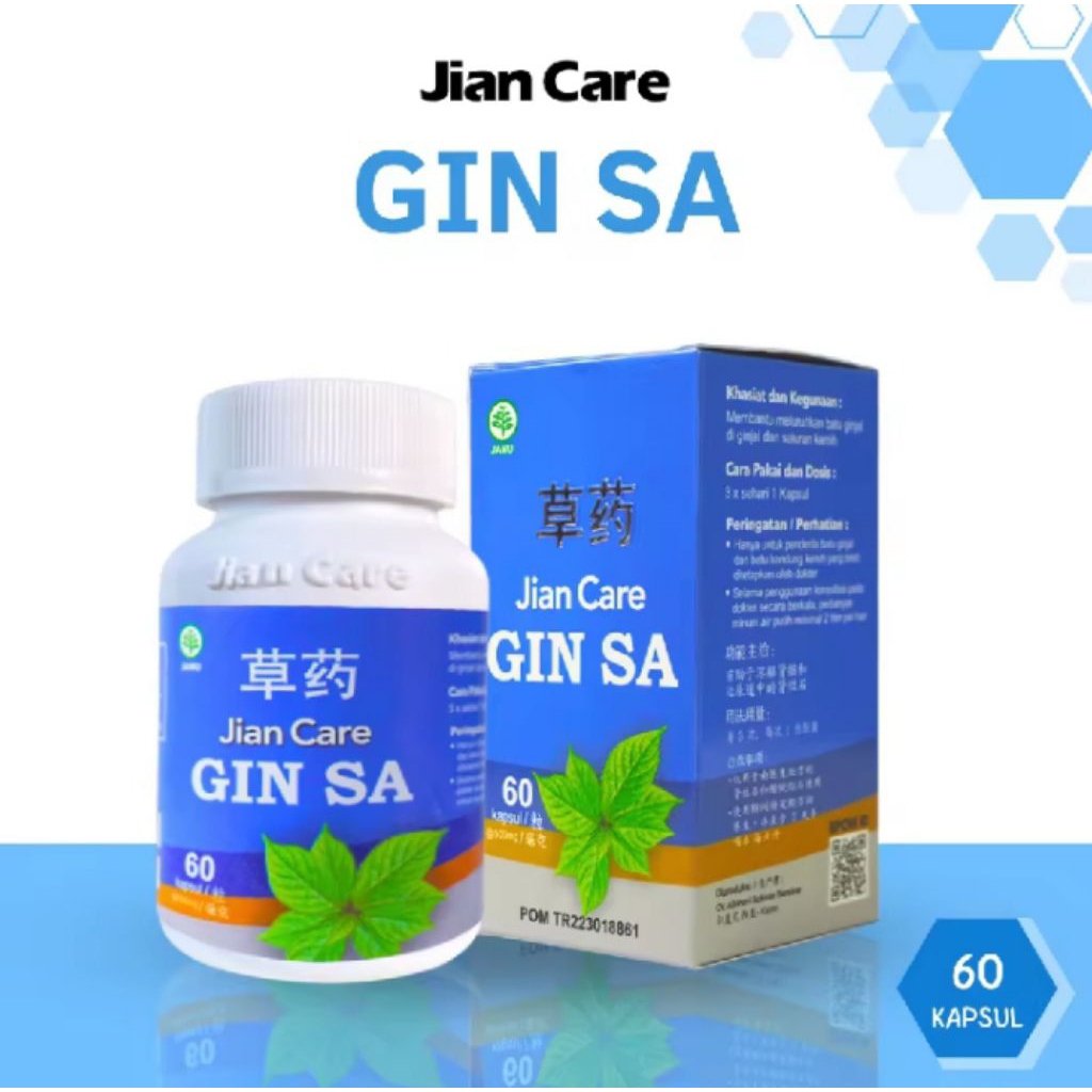 Jiancare GINSA Herbal Cina Mengobati Batu Empedu & Ginjal Terdaftar - Resmi TR.223018861 (BPOM)