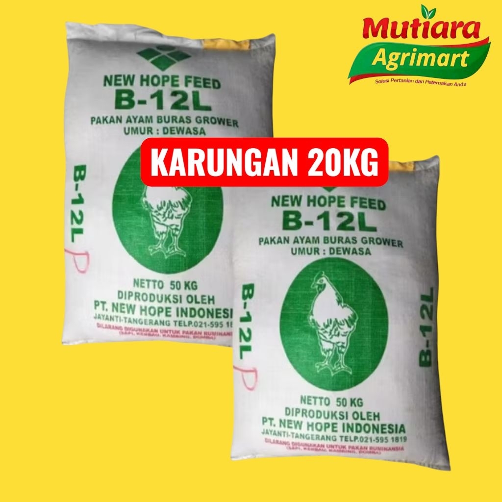 PAKAN AYAM BURAS KARUNGAN B-12-L NEWHOPE 20KG