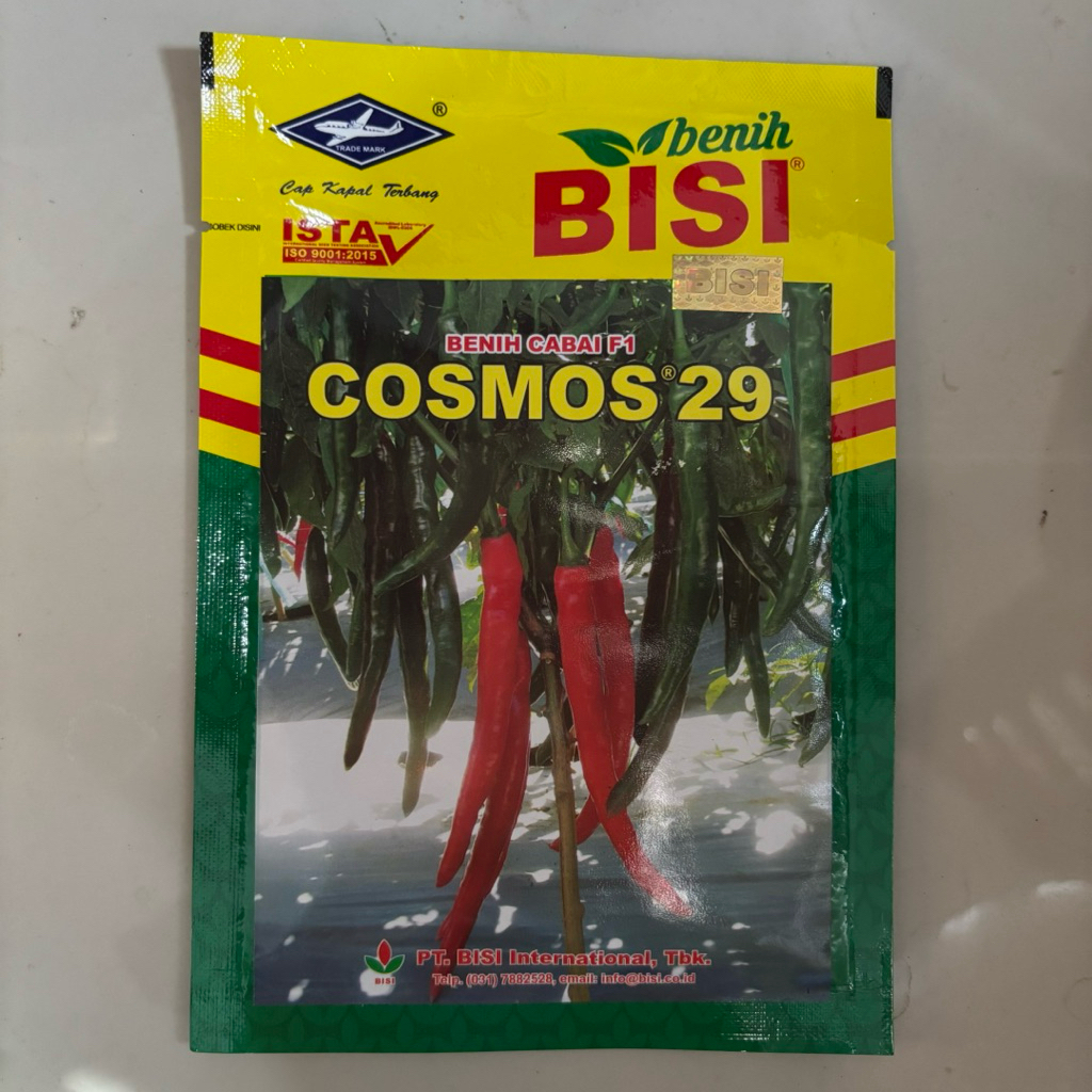 BENIH CABAI BESAR F1 COSMOS 29 Kemasan 10gr Cap Kapal Terbang
