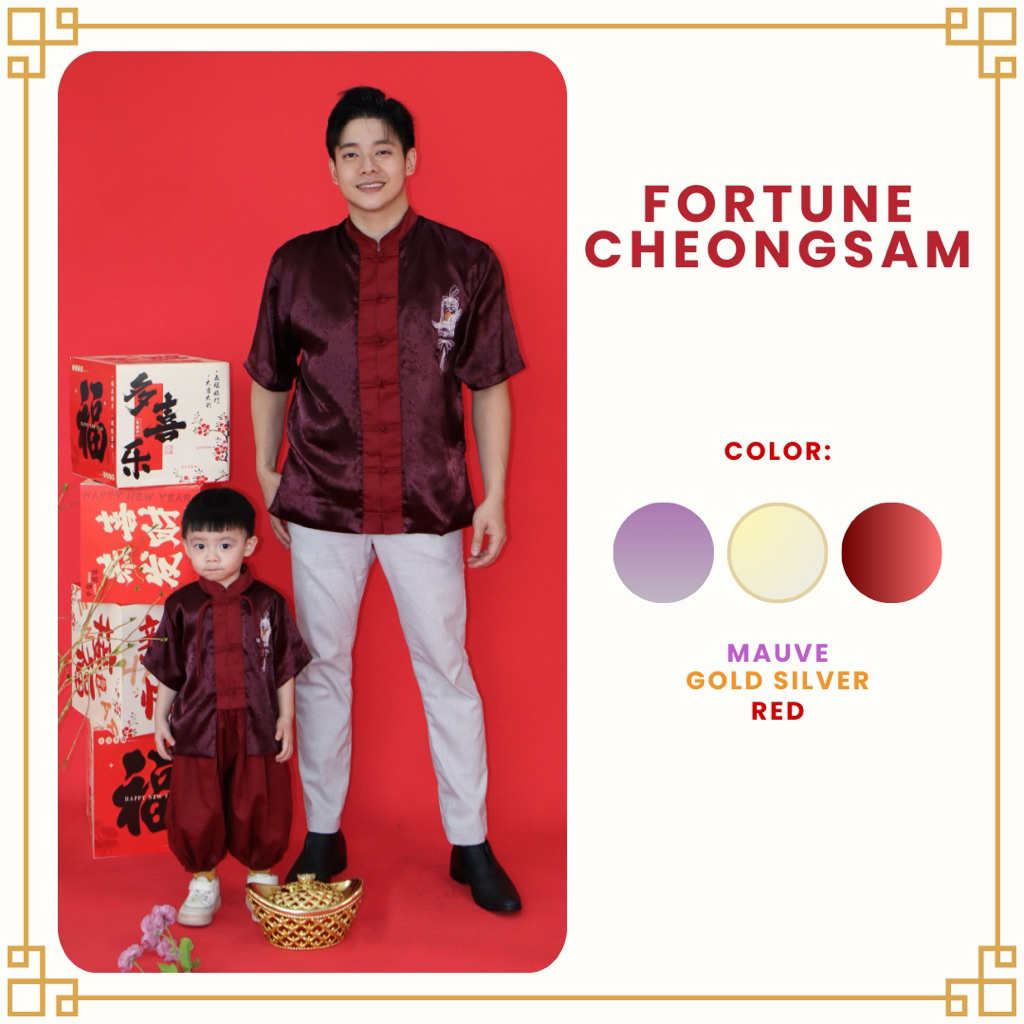Fortune Cheongsam | Cheongsam Couple | Chinese New Year | CNY Cowo | Imlek Anak | Baju Keluarga | Ch