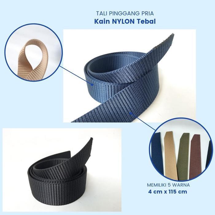 Tali Pinggang Kain Nylon tebal - Model Kain Nilon Multicoloured / tali pinggang tanpa kepala gesper