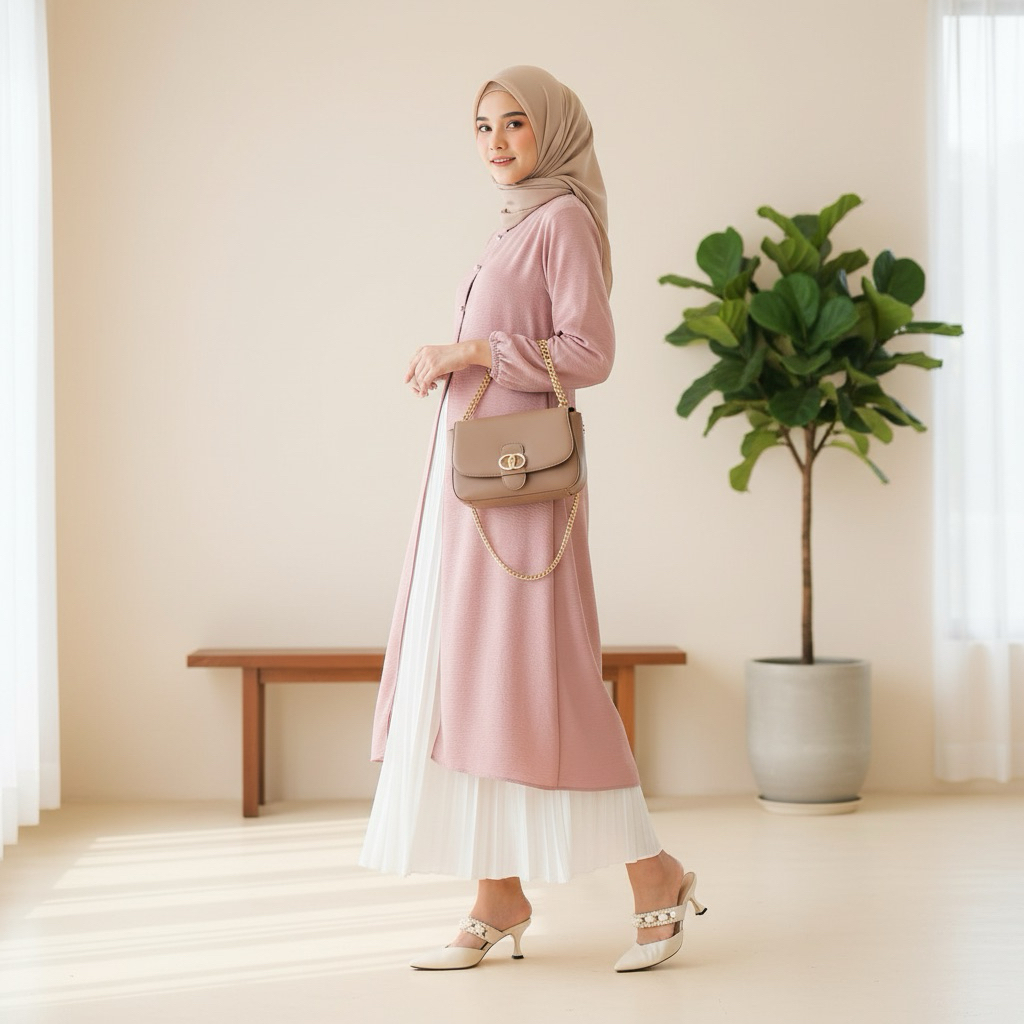 OUTER TUNIK WANITA | TUNIK WANITA POLOS KANCING DEPAN