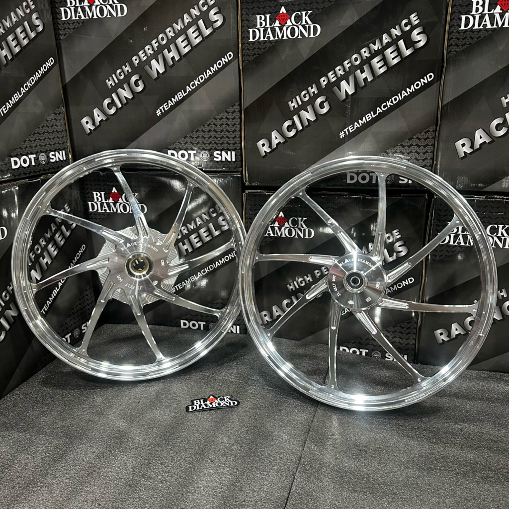 Velg Motor Racing Black Diamond BL 8 Ring 17 Lebar Depan 1.40 Belakang 1.60 For Honda Vario 125 Vari