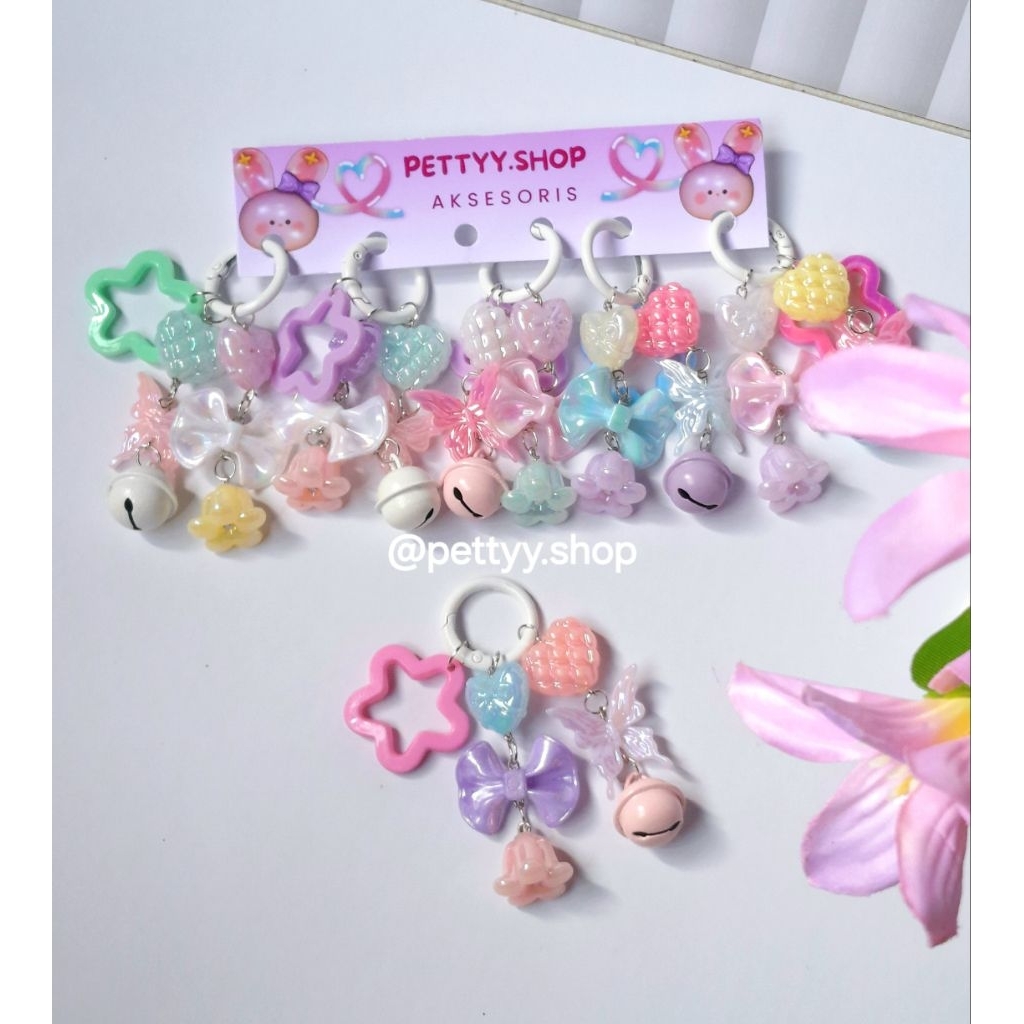 [pettyy.shop] GROSIR 6pcs Gantungan Kunci Manik | Bagcharm Manik manik | Ganci tas manik lucu murah 