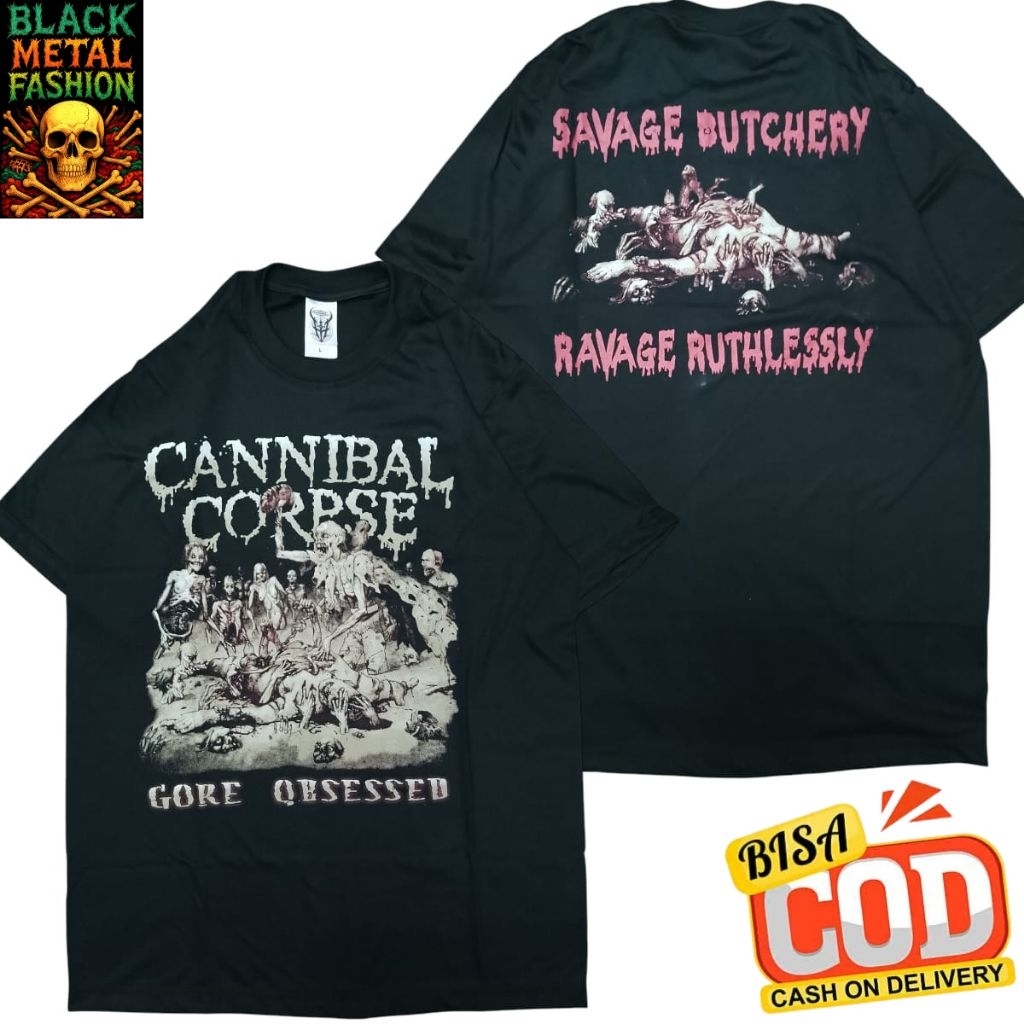 Kaos T-shirt Band Metal Cannibal Corpse Gore Obsessed Catton 24s Untuk Pria Dan Wanita