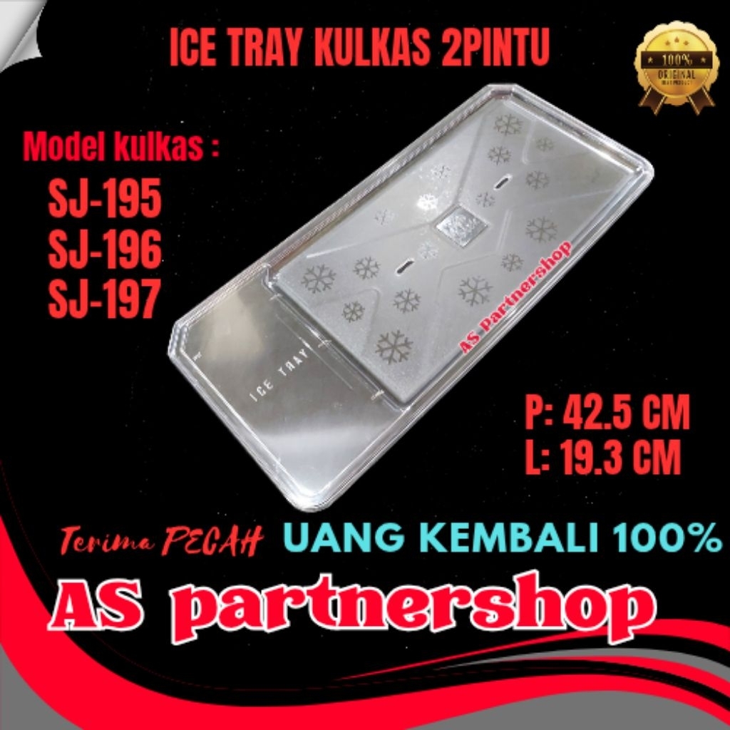 ice tray kulkas sharp 2pintu kecil sj-195,sj-196,sj-197 original 100%