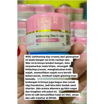 day cream glowing penghilang flek hitam farma wdc BPOM