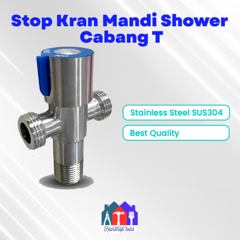 Stop Kran air Cabang T Murah stainless t- Kran air Shower keran Tee Double Cabang Mumer stenlis
