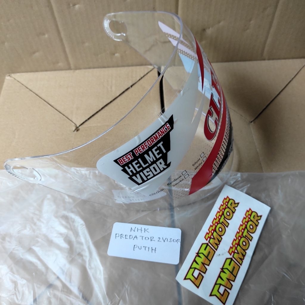 Kaca helm NHK predator 2 visor / NHK Godzilla / NHK cripton putih original clear