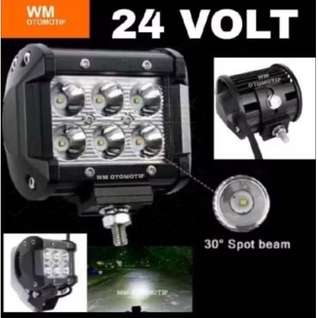 Lampu Tembak Sorot 24 Volt LED Bar CREE CWL 6 Mata 2 Susun Truk Bus Fuso Canter Tronton Truck Bis Hi